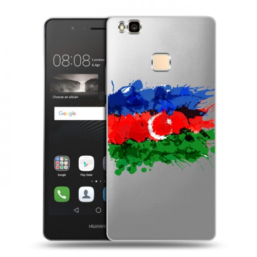 Полупрозрачный дизайнерский пластиковый чехол для Huawei P9 Lite Флаг Азербайджана