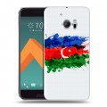 Полупрозрачный дизайнерский пластиковый чехол для HTC 10 Флаг Азербайджана