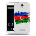Полупрозрачный дизайнерский силиконовый чехол для Doogee X6 Флаг Азербайджана