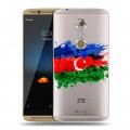 Полупрозрачный дизайнерский пластиковый чехол для ZTE Axon 7 Флаг Азербайджана