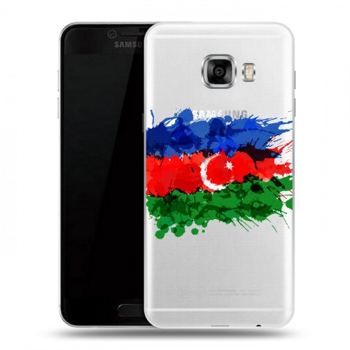 Полупрозрачный дизайнерский пластиковый чехол для Samsung Galaxy C5 Флаг Азербайджана