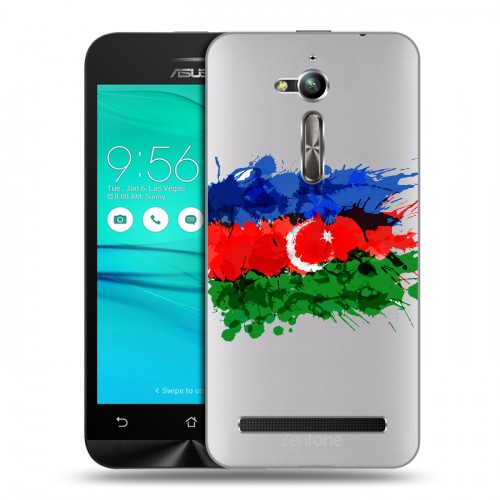 Полупрозрачный дизайнерский пластиковый чехол для ASUS ZenFone Go ZB500KL Флаг Азербайджана