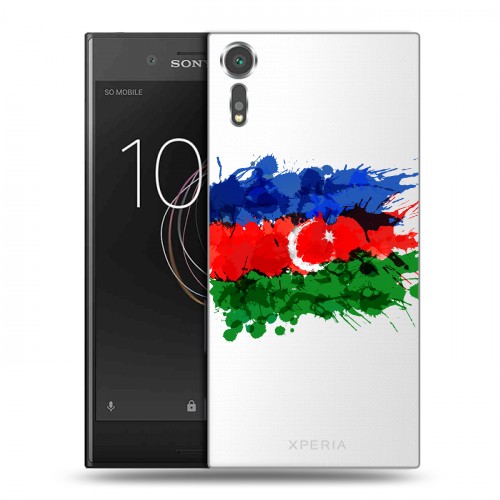 Полупрозрачный дизайнерский пластиковый чехол для Sony Xperia XZs Флаг Азербайджана