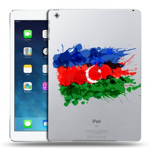 Полупрозрачный дизайнерский силиконовый чехол для Ipad (2017) Флаг Азербайджана