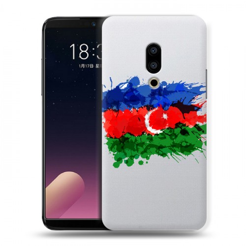 Полупрозрачный дизайнерский пластиковый чехол для Meizu 15 Plus Флаг Азербайджана