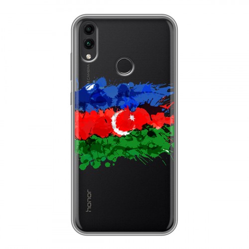 Полупрозрачный дизайнерский пластиковый чехол для Huawei Honor 8C Флаг Азербайджана