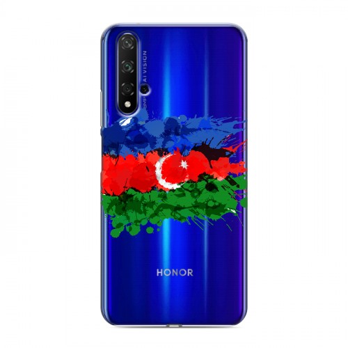 Полупрозрачный дизайнерский пластиковый чехол для Huawei Honor 20 Флаг Азербайджана
