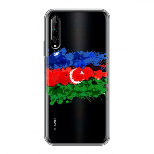 Полупрозрачный дизайнерский силиконовый чехол для Huawei Y9s Флаг Азербайджана