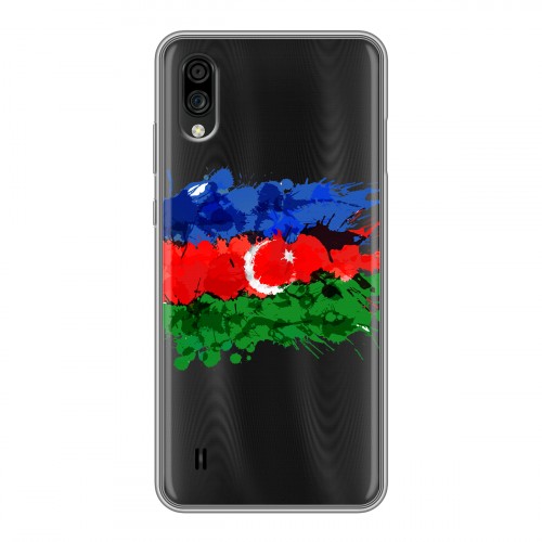 Полупрозрачный дизайнерский пластиковый чехол для ZTE Blade A5 (2020) Флаг Азербайджана