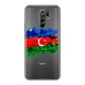 Полупрозрачный дизайнерский пластиковый чехол для Xiaomi RedMi 9 Флаг Азербайджана