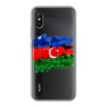 Полупрозрачный дизайнерский силиконовый чехол для Xiaomi RedMi 9A Флаг Азербайджана