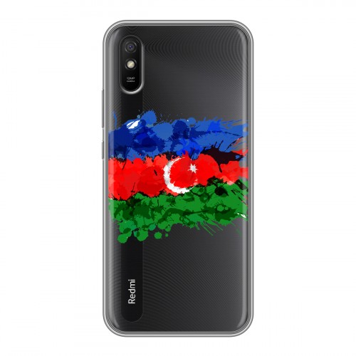 Полупрозрачный дизайнерский силиконовый чехол для Xiaomi RedMi 9A Флаг Азербайджана