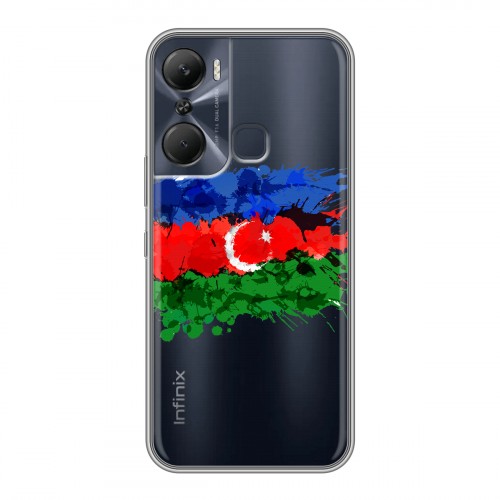 Полупрозрачный дизайнерский силиконовый чехол для Infinix Hot 12 Pro Флаг Азербайджана