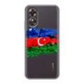 Полупрозрачный дизайнерский силиконовый чехол для OPPO A17 Флаг Азербайджана