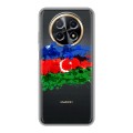 Полупрозрачный дизайнерский пластиковый чехол для Huawei Nova Y91 Флаг Азербайджана