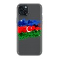 Полупрозрачный дизайнерский пластиковый чехол для Iphone 15 Plus Флаг Азербайджана