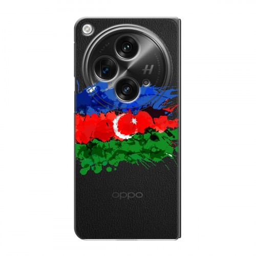 Полупрозрачный дизайнерский пластиковый чехол для OPPO Find N3 Флаг Азербайджана