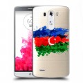 Полупрозрачный дизайнерский пластиковый чехол для LG G3 (Dual-LTE) Флаг Азербайджана