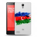 Полупрозрачный дизайнерский силиконовый чехол для Xiaomi RedMi Note Флаг Азербайджана