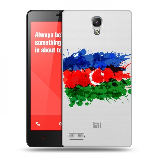 Полупрозрачный дизайнерский пластиковый чехол для Xiaomi RedMi Note Флаг Азербайджана