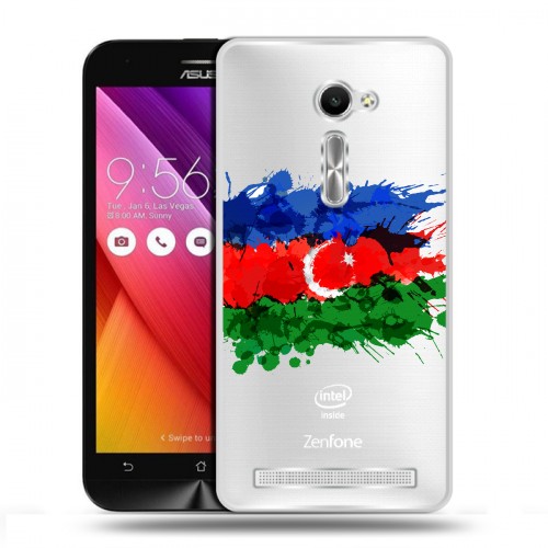 Полупрозрачный дизайнерский пластиковый чехол для Asus Zenfone 2 5 Флаг Азербайджана