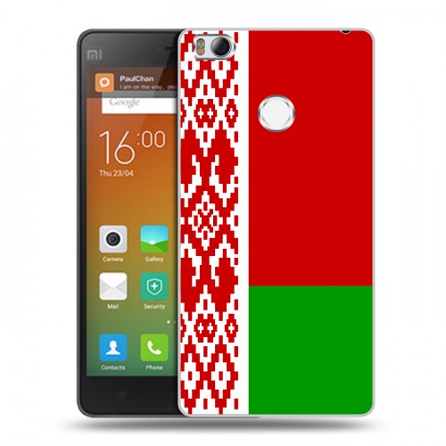Дизайнерский силиконовый чехол для Xiaomi Mi4S Флаг Белоруссии