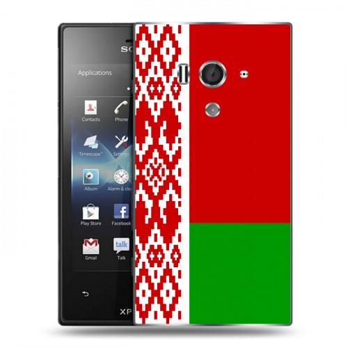 Дизайнерский пластиковый чехол для Sony Xperia acro S Флаг Белоруссии