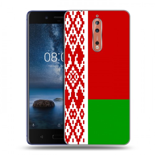 Дизайнерский пластиковый чехол для Nokia 8 Флаг Белоруссии