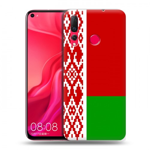 Дизайнерский пластиковый чехол для Huawei Nova 4 Флаг Белоруссии