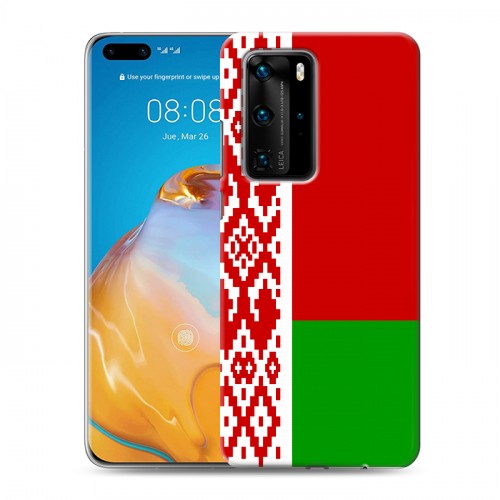 Дизайнерский пластиковый чехол для Huawei P40 Pro Флаг Белоруссии