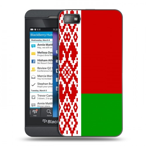 Дизайнерский пластиковый чехол для BlackBerry Z10 Флаг Белоруссии