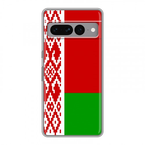 Дизайнерский силиконовый с усиленными углами чехол для Google Pixel 7 Pro Флаг Белоруссии
