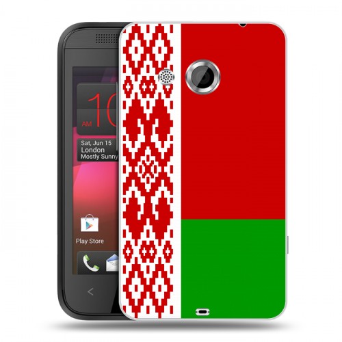 Дизайнерский пластиковый чехол для HTC Desire 200 Флаг Белоруссии