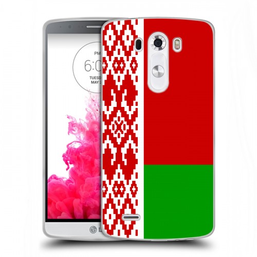 Дизайнерский пластиковый чехол для LG G3 (Dual-LTE) Флаг Белоруссии