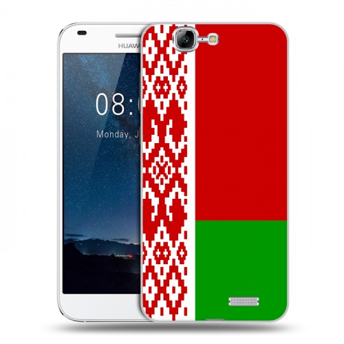 Дизайнерский пластиковый чехол для Huawei Ascend G7 Флаг Белоруссии