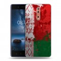 Дизайнерский пластиковый чехол для Nokia 8 Флаг Белоруссии