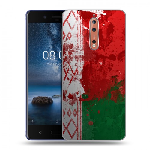 Дизайнерский пластиковый чехол для Nokia 8 Флаг Белоруссии