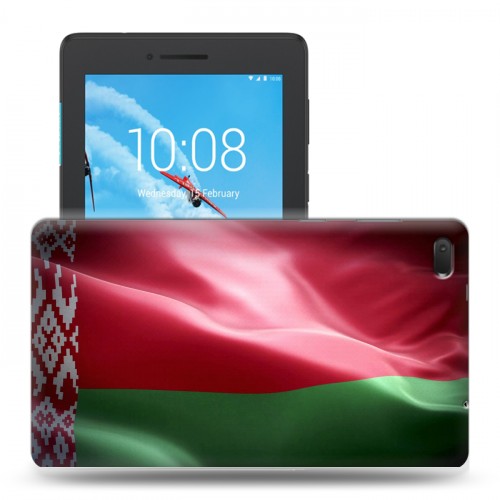 Дизайнерский силиконовый чехол для Lenovo Tab E7 Флаг Белоруссии