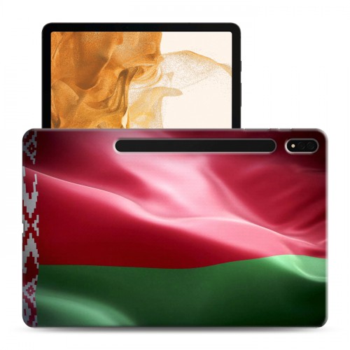 Дизайнерский силиконовый чехол для Samsung Galaxy Tab S8 Plus Флаг Белоруссии