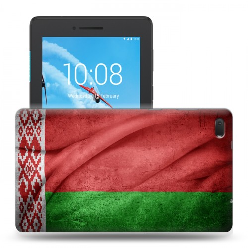 Дизайнерский силиконовый чехол для Lenovo Tab E7 Флаг Белоруссии