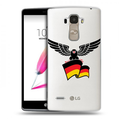 Полупрозрачный дизайнерский пластиковый чехол для LG G4 Stylus Флаг Германии