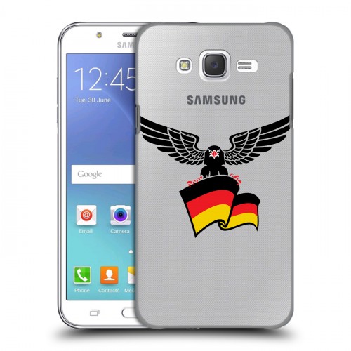 Полупрозрачный дизайнерский пластиковый чехол для Samsung Galaxy J5 Флаг Германии