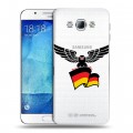 Полупрозрачный дизайнерский пластиковый чехол для Samsung Galaxy A8 Флаг Германии