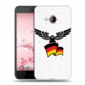 Полупрозрачный дизайнерский пластиковый чехол для HTC U Play Флаг Германии
