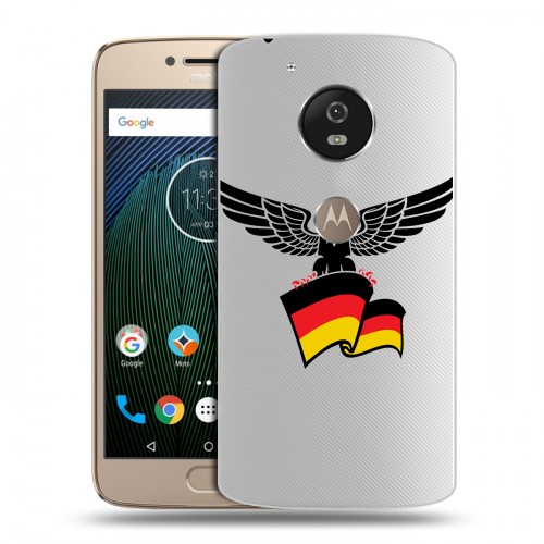 Полупрозрачный дизайнерский силиконовый чехол для Motorola Moto G5s Флаг Германии