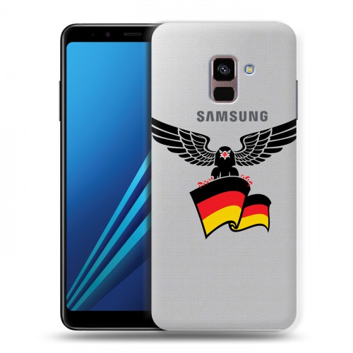 Полупрозрачный дизайнерский пластиковый чехол для Samsung Galaxy A8 Plus (2018) Флаг Германии