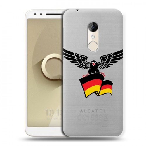 Полупрозрачный дизайнерский пластиковый чехол для Alcatel 3 Флаг Германии