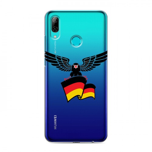 Полупрозрачный дизайнерский пластиковый чехол для Huawei P Smart (2019) Флаг Германии