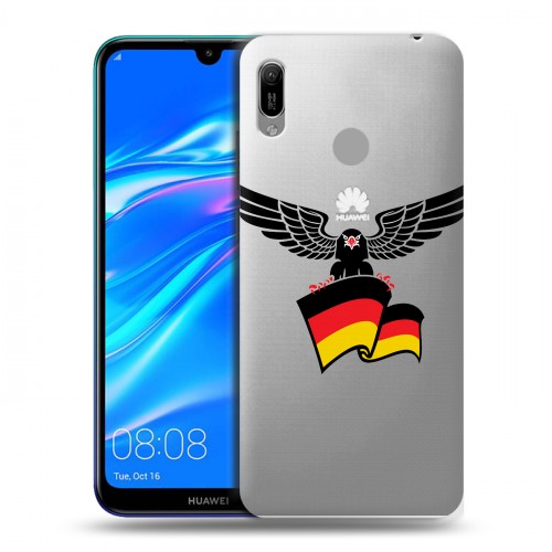 Полупрозрачный дизайнерский пластиковый чехол для Huawei Y6 (2019) Флаг Германии