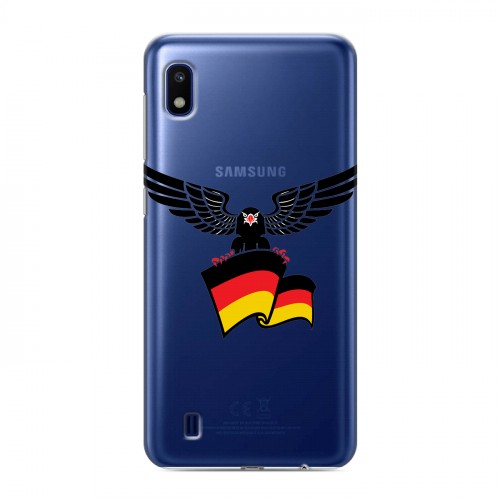 Полупрозрачный дизайнерский пластиковый чехол для Samsung Galaxy A10 Флаг Германии